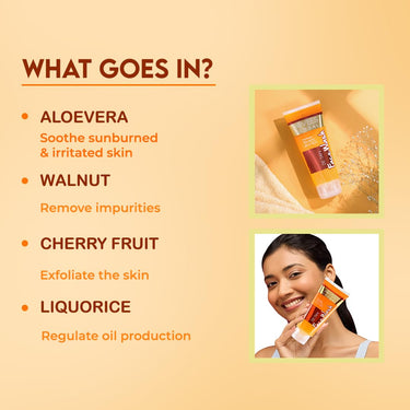 Jovees Herbal Detan Facewash For Glowing and Clear Skin With Liquorice & bearberry Ext. | Gentle Cleanser For Brighten, Even Tone and Hydrates Skin | Suitable for All Skin Types - 120ml (Pack of 2)